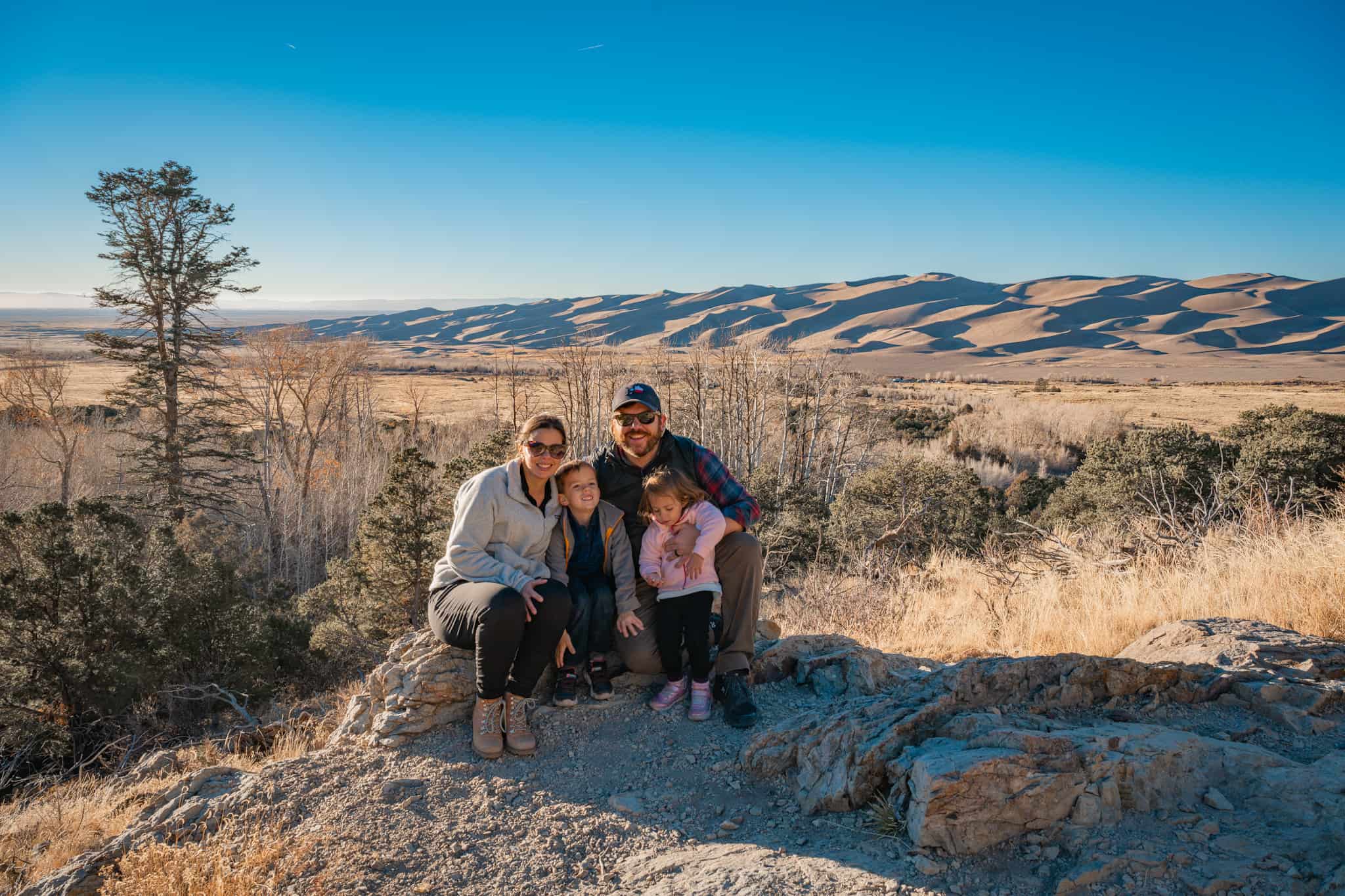 The Hunt family hiking in Colorado